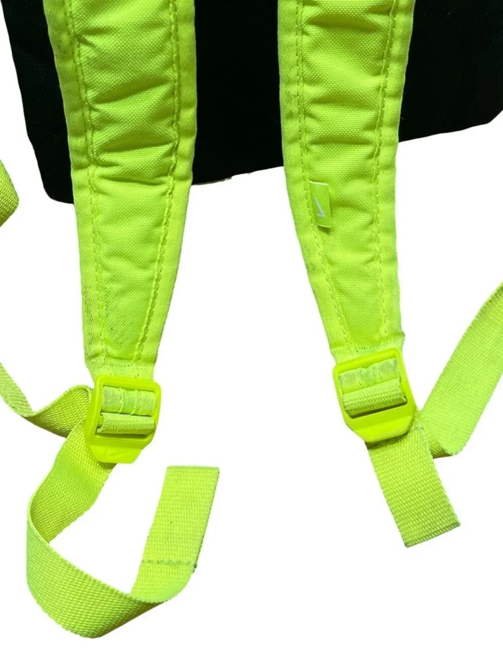Nike Just Do It Neon Yellow Backpack 100% Polyester With Adjustable Straps & Dua